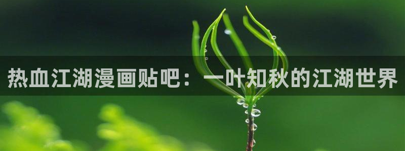 羞羞汗汗漫画在线：热血江湖漫画贴吧：一叶知秋的江湖世界